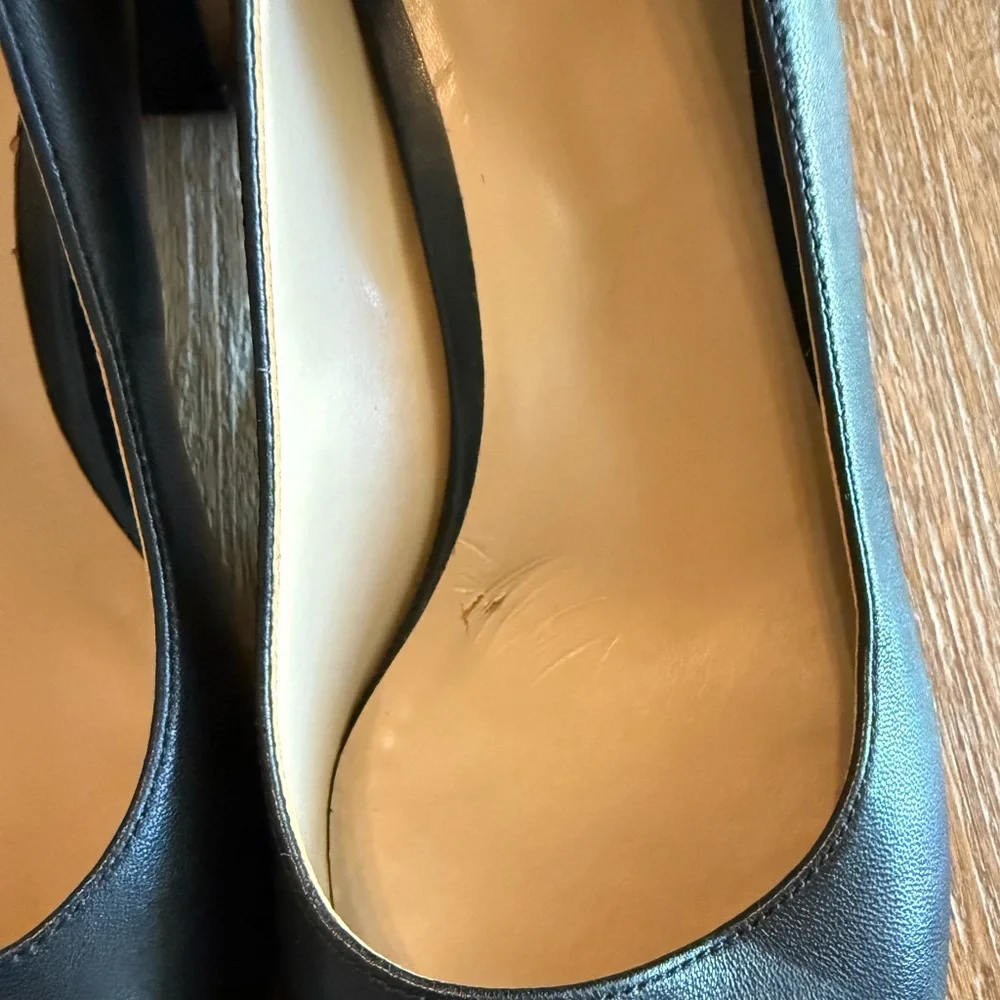 NATURALIZER “Karina” Black Leather Square Toe Block Heel‎ Pumps Women’s Size 7.5